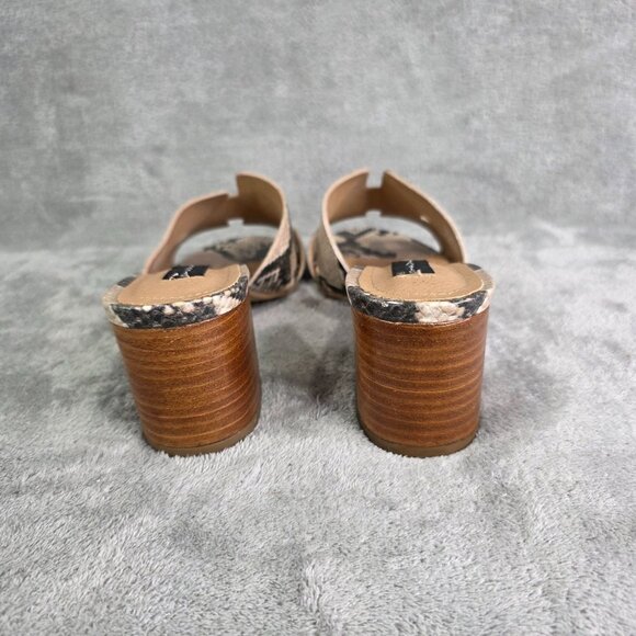 Womens Steven By Steve Madden Brown Snake Print Block Heel Slide Sandals 9.5M - Picture 8 of 11